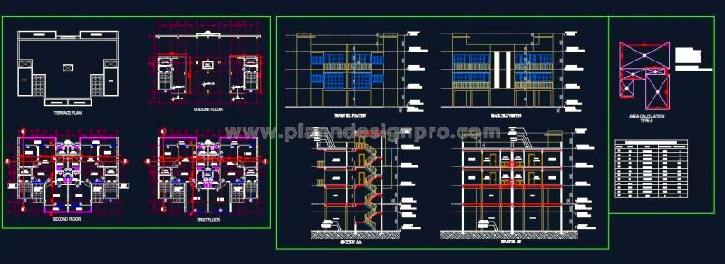 Low-Rise 2 BHK Apartment CAD Design with Basement Parking